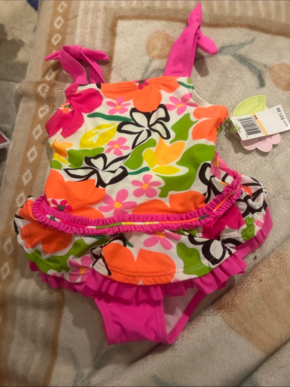 NWT Sz 6x floral swimsuit by hula Star